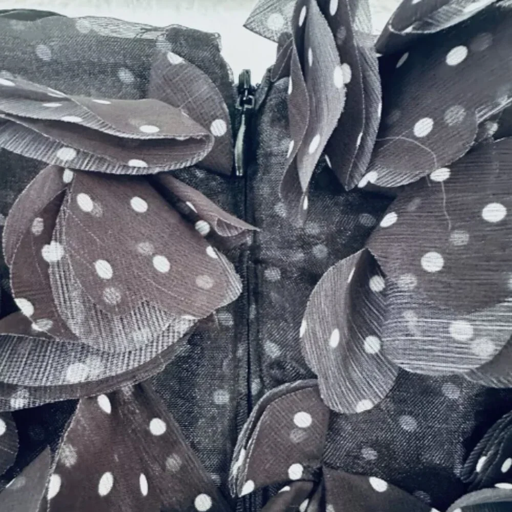 Brand New By Anthropologie 3D Floral Polka Dot Mini Dress - Picture 10 of 13